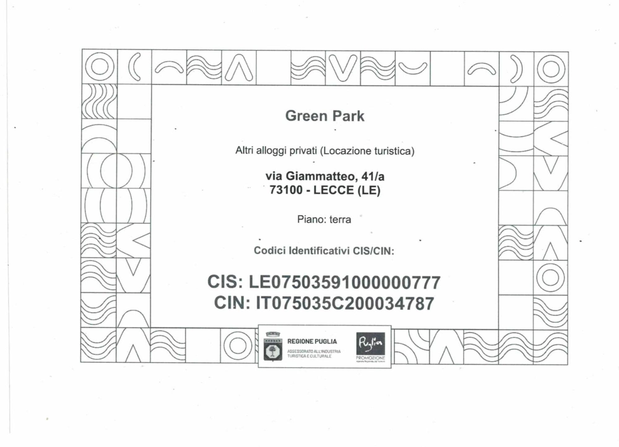 Green Park Lecce Eksteriør billede